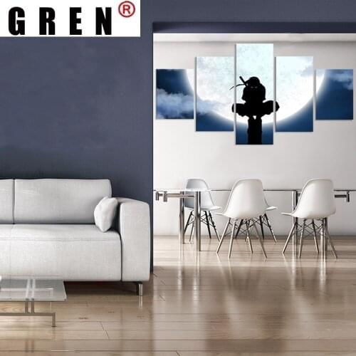 GREN Canvas Paintings 5 Panels Japan Anime Manga Wall Art Posters Pictures HD Home Accessories Living Room Decoration No Framed