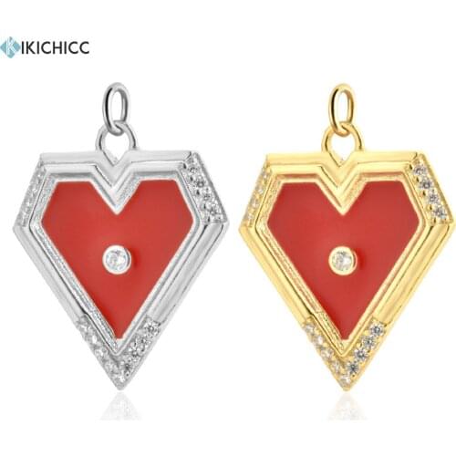 KIKICHICC 925 Sterling Silver Red Heart Love Pendant Accessories Crystal Necklace Flexible Circle Charm Wedding Party Jewelry