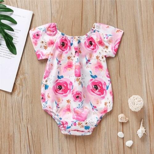 New arrived Rose Floral Printed Cotton Baby Rompers Vintage Baby Girl Romper Floral Overalls for Children Baby Clothes