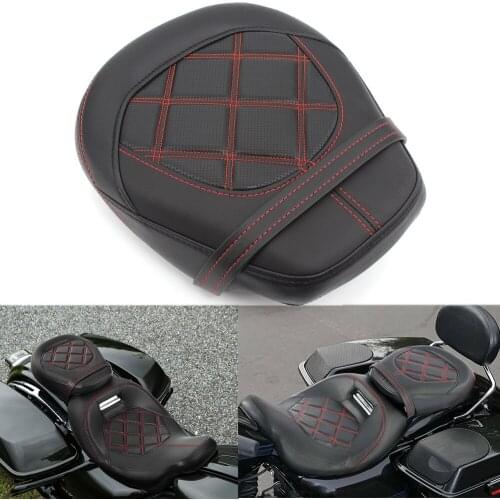 Motorcycle Accessories Passenger Rear Seat Pad Leather Pillow For Harley Touring CVO Street Glide Road King Electra Glide Ultra