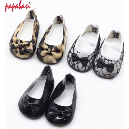 1pair dolls shoes fit 43cm baby dolls fot 18 inch Girl doll Shoes Mini toy 6.8*3.6cm