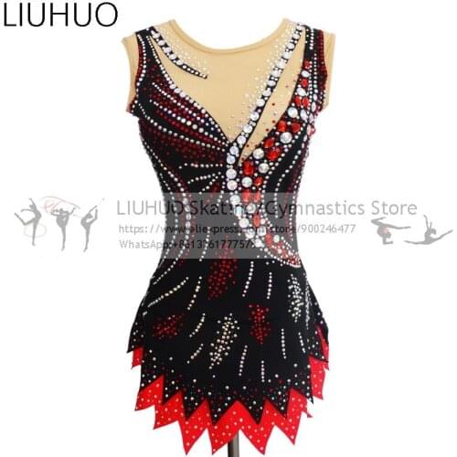 LIUHUO Figure Skating Dress Girls Gymnastics ballet leotards for toddler girls for Ballroom Rhythmic Gymnastics leotards for kid