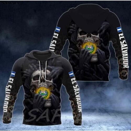 EL SALVADOR COAT OF ARMS SKULL Country 3D Printed Man Female Zipper HOODIE Pullover Sweatshirt Hooded Jersey Tracksuits