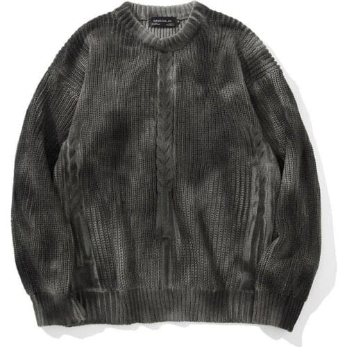 Autumn Winter O-Neck Men Cotton Pullover Warm Spacious Print Soft Long Sleeve Casual Clothes Knitted Male Sweater Drop Shipping