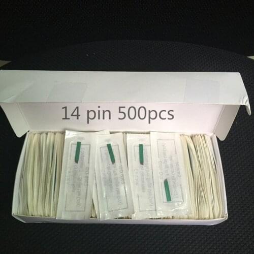 New 0.18mm diameter 14 pin microblading needles blades Lamina Agulha Sobrancelha Tebori Microblading 14 Pontas Flex brow tatoo