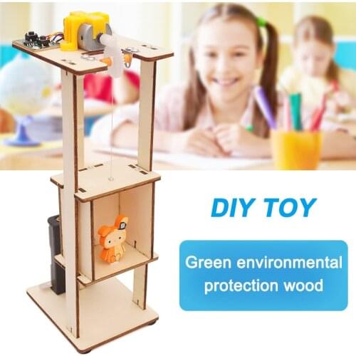 New DIY Assemble Electric Lift Toys Kids Science Experiment Material Kits Toys Gifts