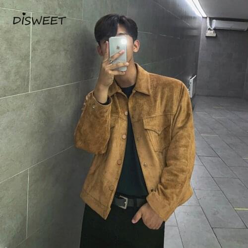 Solid Lapel Jacket Men Simple Single Breasted Slim Warm Jacket Mens 2020