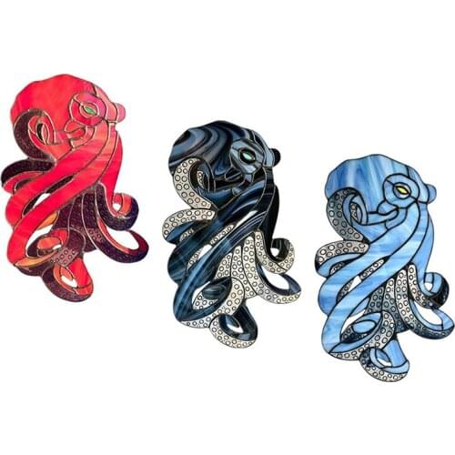 Octopus Pendant Ornaments Acrylic Octopus Stained Window Hanging Suncatcher Decor for Home Window Yard Decor