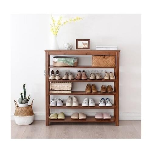 Shoe rack multi-layer simple household economical space saving door bamboo shoe cabinet assembly modern minimalist storage rack