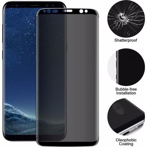 Full Coverage Screen Film Privacy 3D Tempered Glass For Samsung Galaxy Note 8 S8 / S8 Plus Anti Glare Protection Shield Glass