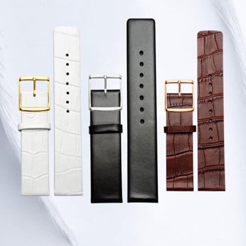 BEAFIRY Genuine Leather Watch Band 16mm 18mm 20mm 22mm Black Brown White Watch Straps Handmade Watchbands for Men Women Belt