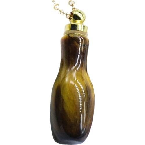 Crystal Aromatherapy Necklace Pendant Natural Stone Perfume Bottle Pendant for Women