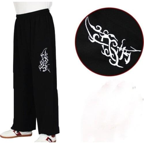 Unisex embroidery top quality tai chi quan taiji pants wing chun kung fu trousers wushu martial arts bloomers A0001