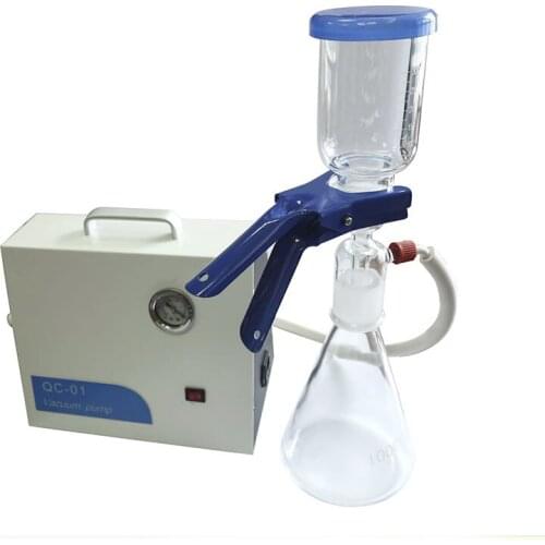 250ml/500ml/1L Solvent filter sand core filtration apparatus with pump oil - free pressure vacuum pump