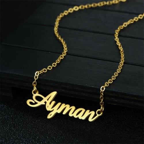 Stylisteel Cursive Custom Name Necklace Stainless Steel Engraving Exclusive Nameplate Pendant Necklace for Girlfriend Wife Gift