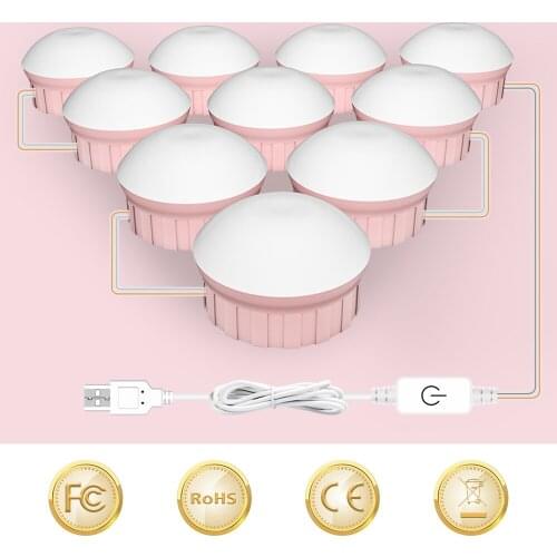 LED Fill Light Dressing Table Dressing Room Mirror Lamp LED Vanity Lamp USB 3 Color Touch Dimming Cosmetic espejo Night Lighting