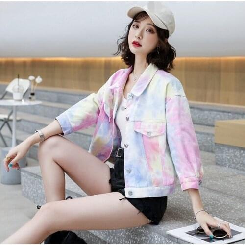 Summer Women Streetwear Short Denim Coat Korean Style Thin Straight Jacket Fashion Single Breasted Half Sleeve Jackets Female