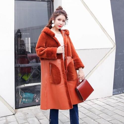 Real Long Fur Coat Women Clothes 2020 Wool Jacket Two Side Wear Korean Luxury Leather Jacket Manteau Femme Hiver KJ994