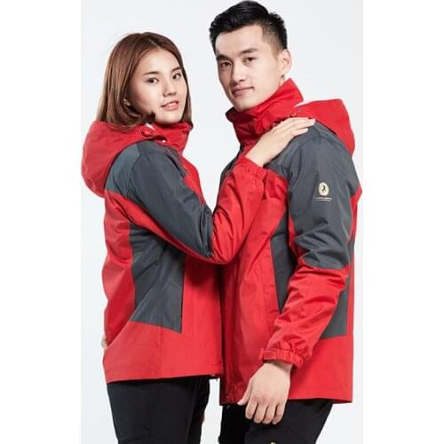 Winter outdoor jacket for men and women three-in-one two-piece thickened fleece waterproof breathable mountaineering suit