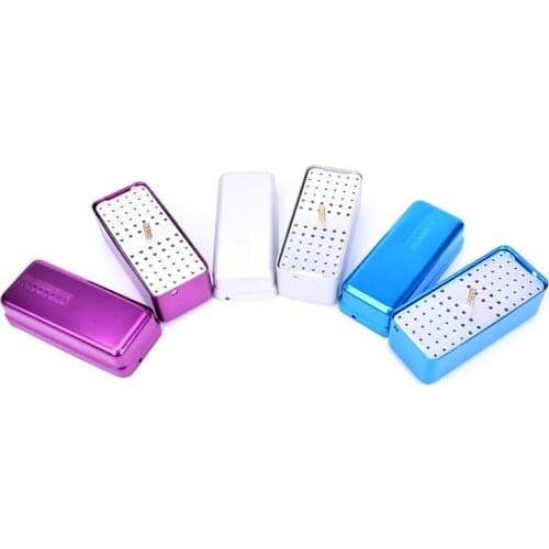 1pcs Aluminum Dental Disinfection Box Autoclave Sterilizer Case Burs Endo Files Holder 72 Holes For Burs Dentist Lab Instrument