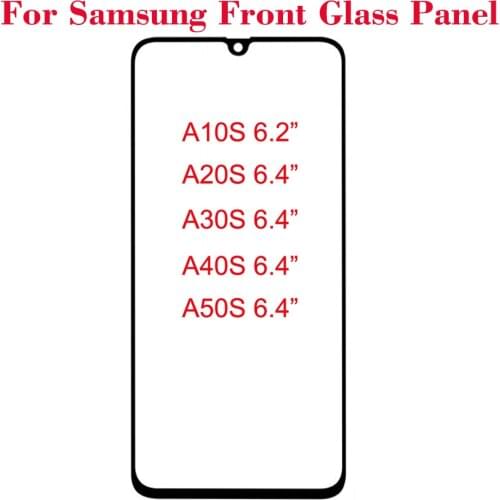 10Pcs/Lot For Samsung Galaxy A10S A20S A30S A40S A50S A70S Touch Screen Front Glass Panel LCD Outer Lens Front Glass With OCA