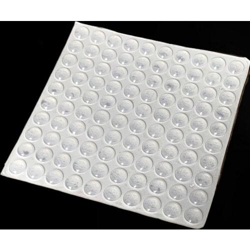 100 Pcs 8 x 2.5 mm Self Adhesive Hemisphere Silicone Rubber Cabinet Bumpers Soft Transparent Black Anti Slip Feet Pads Damper