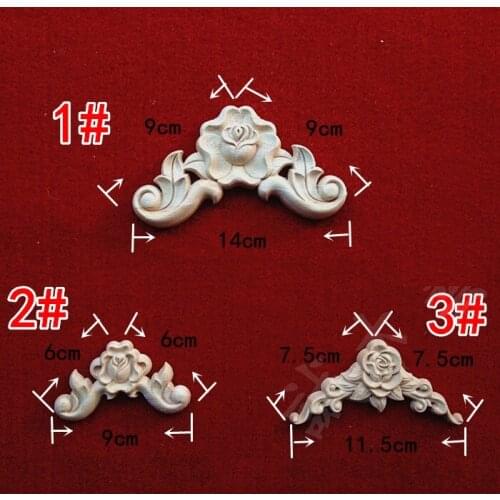 24Pcs/Lot FURNITURE ARCHITECTURAL CORNER APPLIQUES CORNERS ROSE FLOWER UNPAINTED 3 designs