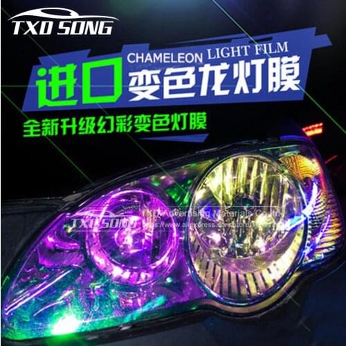 30*100CM Shiny Chameleon Auto Car Styling headlights Taillights Translucent film lights Turned Change Color Car film Stickers
