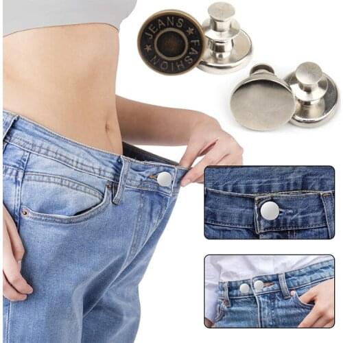 5Pcs Retro Metal Buttons Snap Fastener Pants Pin For Clothing Jeans Perfect Fit Adjust Increase Reduce Waist Free Nail Twist