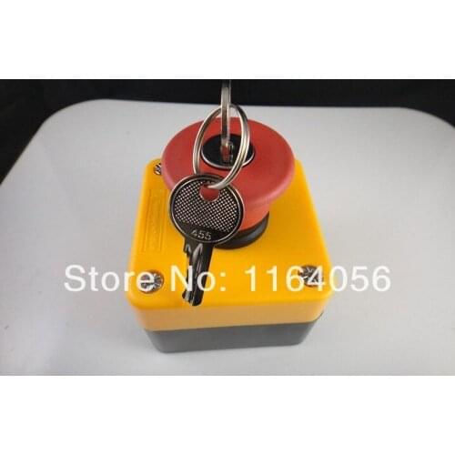 660V Red Sign Emergency Stop Push Button Switch With Key