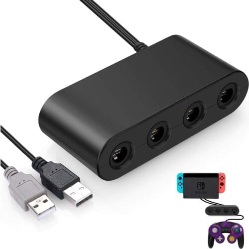 Controller Adapter. Super Smash Bros For Switch Game-cube Adapter for WII U, PC. Support Turbo and Vibration Features
