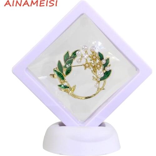 AINAMEISI Boxed New Green Garland Brooch Pearl Ladies Luxury Jewelry