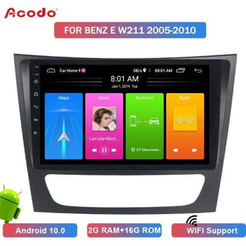 ACODO 2+16G Android 10.0 Car Radio Multimedia Player For BENZ E W211 2005-2010 Navigation GPS 2 din