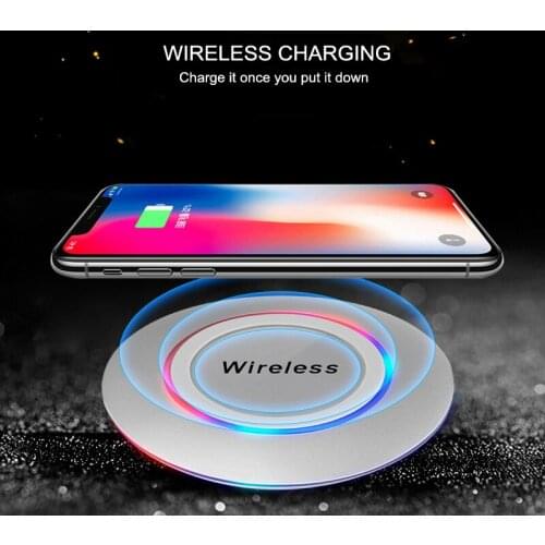 KQJYS Qi Wireless Charger for iPhone X 8 Plus Smart Charging Pad for Xiaomi Huawei Samsung S9 S8 S7 S6 USB Wireless Charger