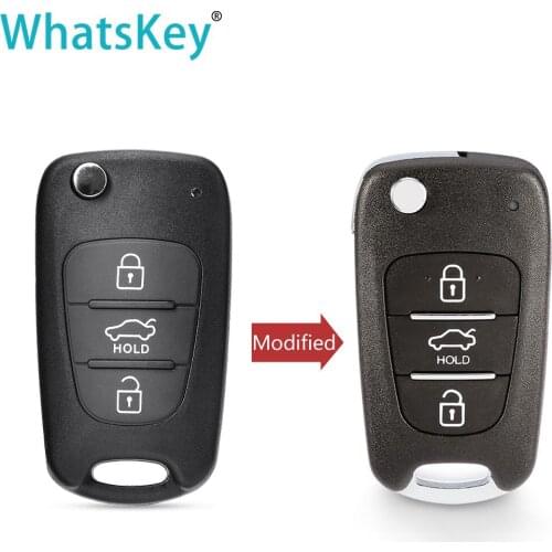 WhatsKey New Modified Folding Remote Flip Key Shell Case For Hyundai I30 IX35 Accent Verna For Kia K5 Rio Ceed Picanto Sporta
