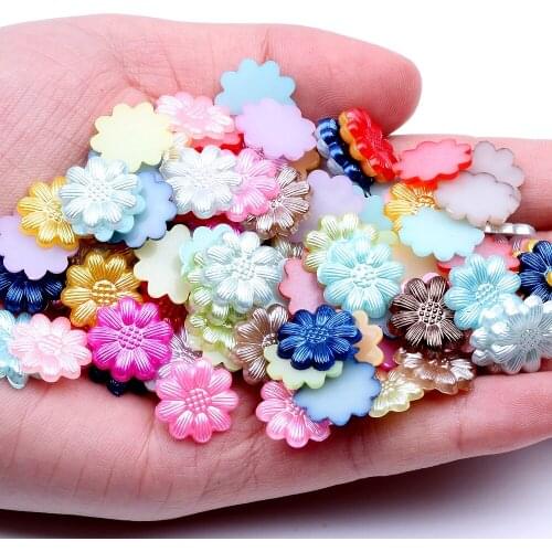 Flower 1000pcs 13mm Flatback Half Pearls Rhinestone For Nail Art Cellphone DIY Jewelry Crafts Decorations