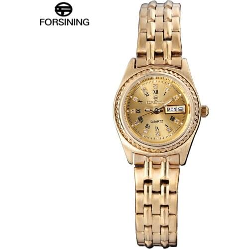 FORSINING Women Watch Quartz Watch Auto Date Complete Calendar Stainless Steel Strap Mutli-color Watches Relogio Masculino