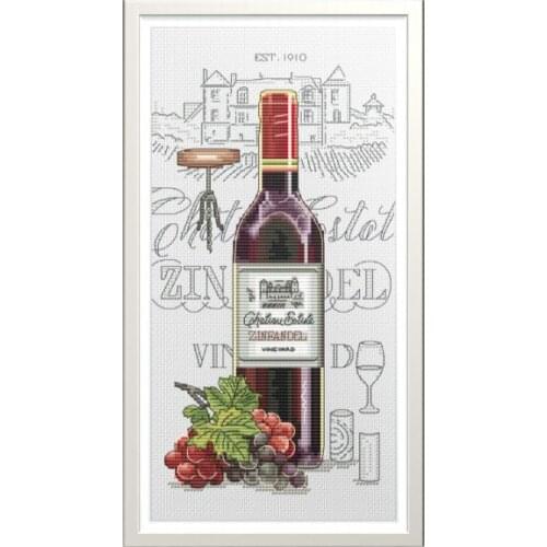Fruit Wine Series-Wine 24-35 Cross Stitch Kit Package Greeting Needlework Counted Kits Embroidery cross stitch set