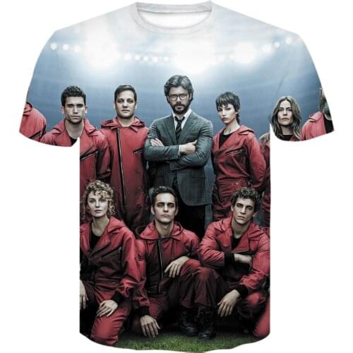 2021 New Movie Money Heist The House of Paper La Casa De Papel T Shirt summer Men 3D Printed tshirt Hip Hop Streetwear t shirt