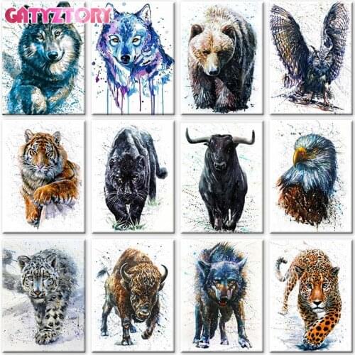 GATYZTORY 60x75cm Frame DIY Painting By Numbers For Adult child Bear Animals Home Decor Digital Painting on canvas Unique Gift