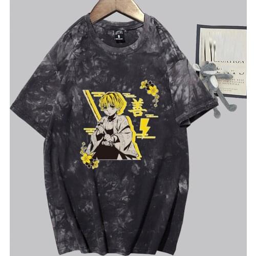 Hot Anime Demon Slayer Kimetsu No Yaiba Tshirt Women Men Unisex Short Sleeve Hip Hop Oversize Tees