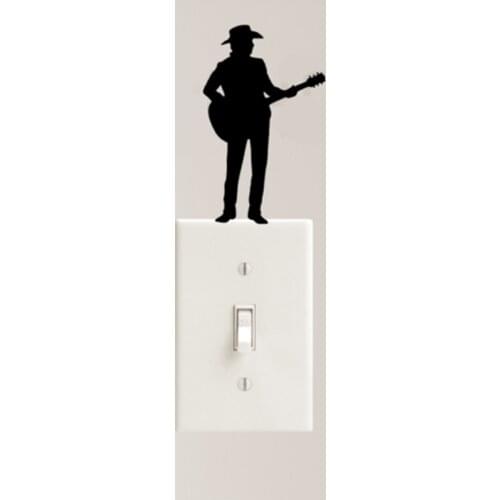 Country Guitar Decal Vinyl Sticker Music Instrument Light Switch Cowboy Car Window Laptop Decor