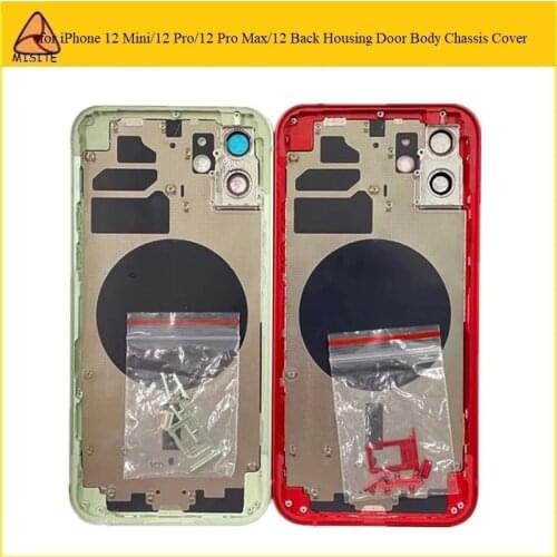 1Pc Back Door Housing For iphone 12 Pro Max/12 Mini/12/12 Pro Battery Cover Rear Door Body Chassis Middle Frame with Back Glass