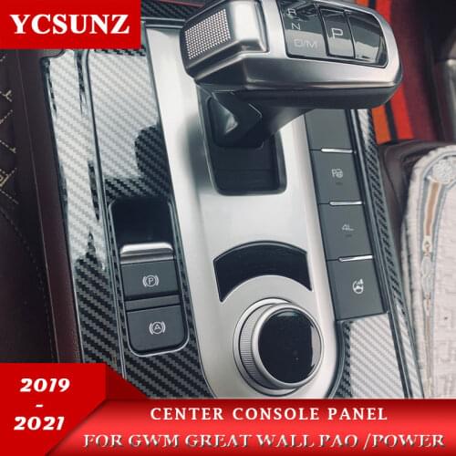 ABS Carbon Fiber Center Console Shift Lever panel Cover Car Accessories For GWM Great Wall Pao Great Wall Power 2019 2020 2021