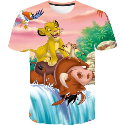 Hot Sale 3d Animal T-shirt Childrens Clothing Lion King T Shirt Digital Print Designed Stylish Summer Boys Clothes Short Tops