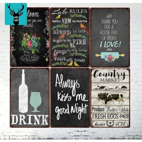 [XIEXIE]Vintage Kitchen Pub Metal Poster Tin Sign Plaque Retro Tin Signs Pub Beer Bar Wall Decorative Plates Home Custom Decor