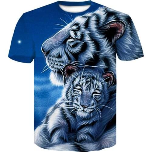 80%HOT Summer Men 3D Tiger Print Quick Drying Short Sleeve T-Shirt Breathable Tee Top