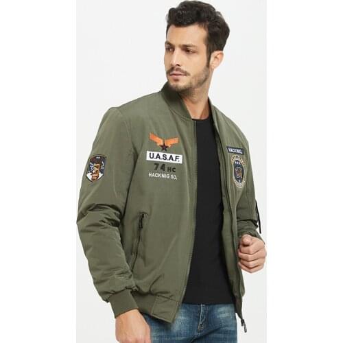 Air Force MA1 padded mens baseball jacket winter jacket with cotton jacket damp
