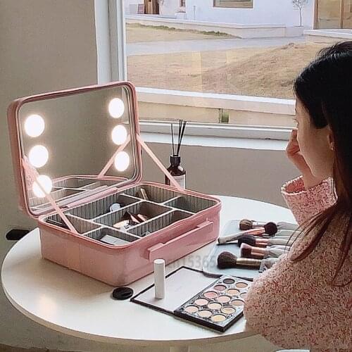Outdoors Cosmetic Bag Womens Portable Case Light Household Portable Makeup Fixing Box Large Capacity Makeup Storage Bag