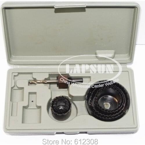 9pc/Lot Hole Saw Drill Bit Kit Cutter Set Holesaw For Aluminum Iron Sheet Plastic Wood (F22-9) 18 22 24 30 32 38 43mm 53mm 63mm